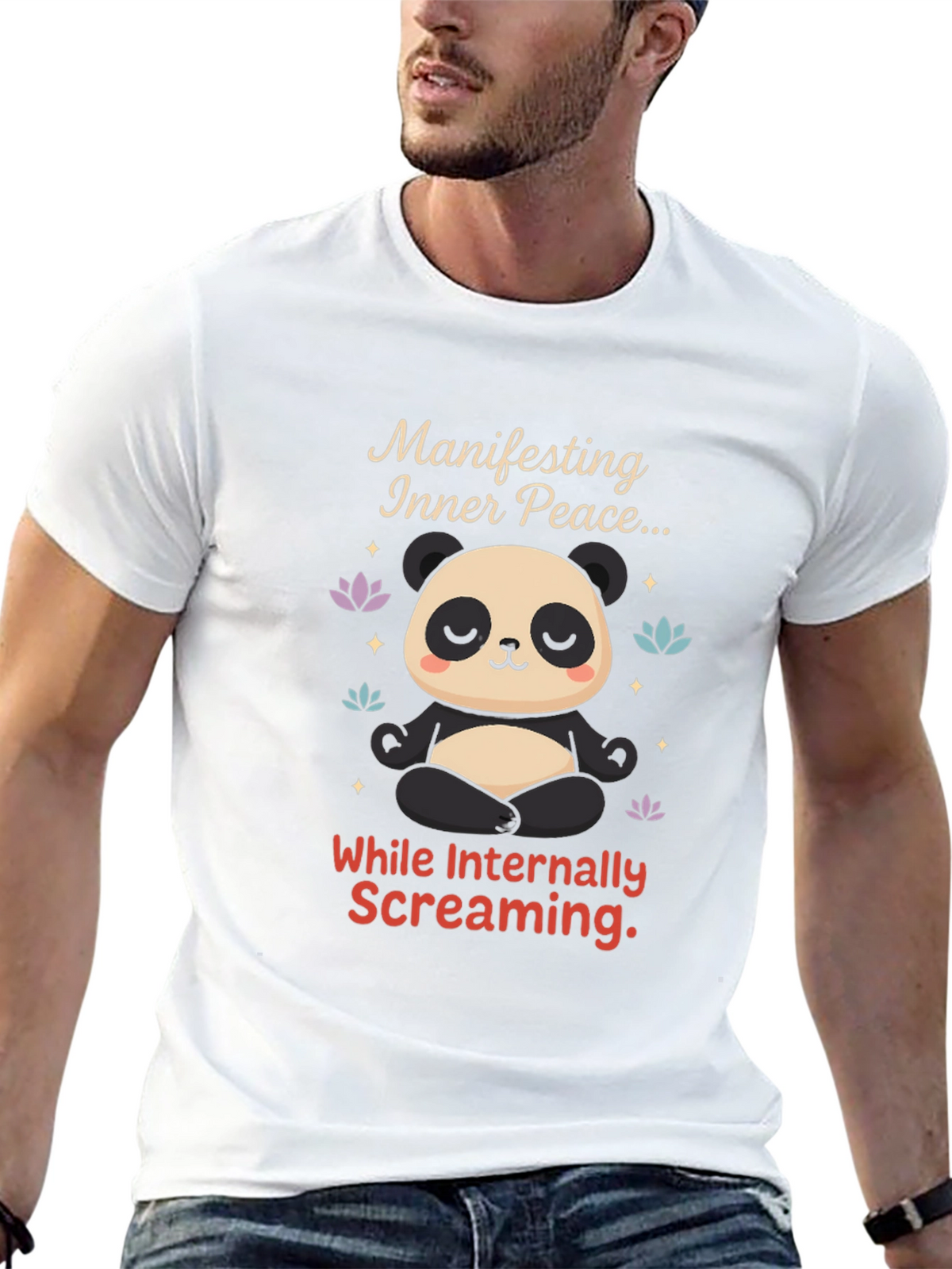 Manifesting Inner Peace Panda T-Shirt