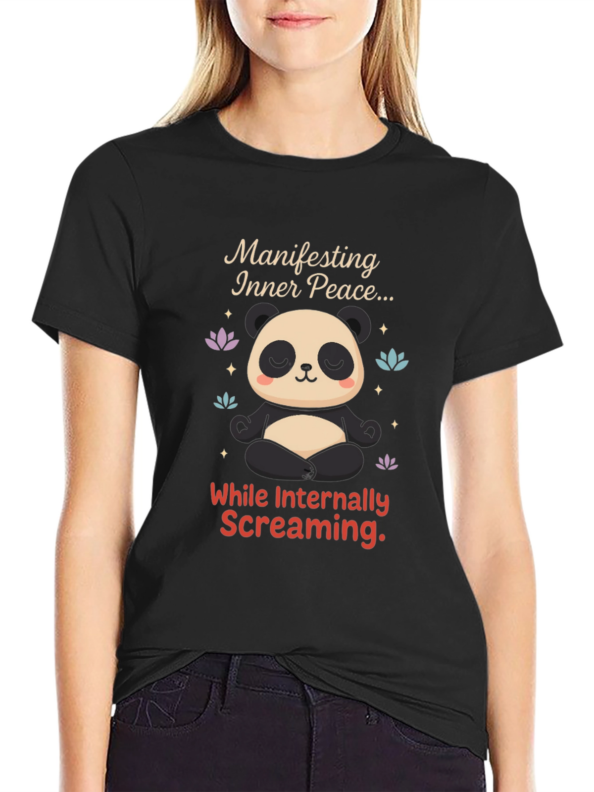 Manifesting Inner Peace Panda T-Shirt