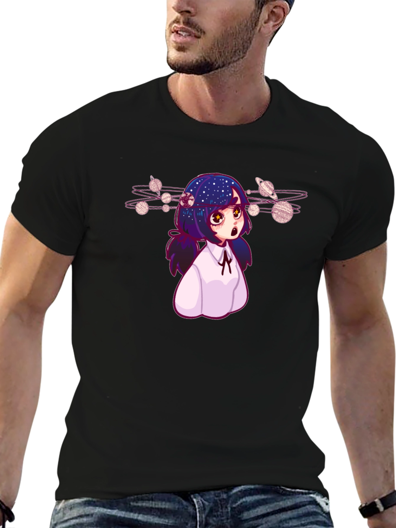 Anime Girl Planetarium T-Shirt - Unique Graphic Tee