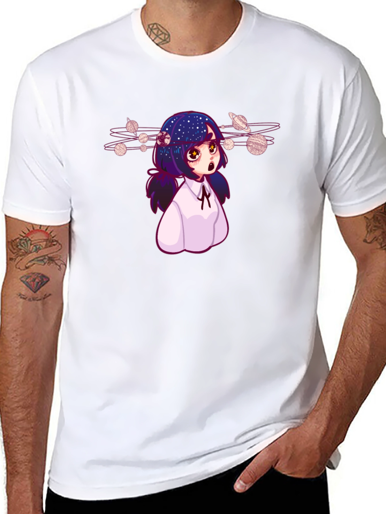 Anime Girl Planetarium T-Shirt - Unique Graphic Tee
