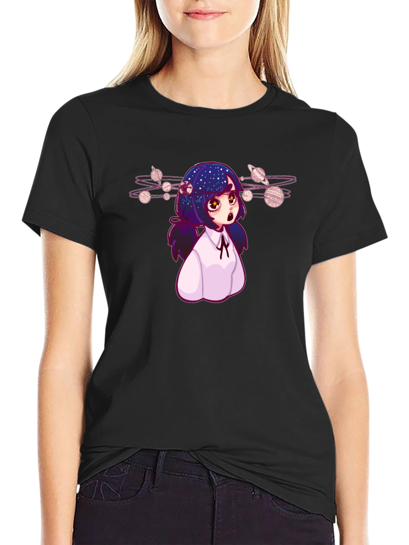 Anime Girl Planetarium T-Shirt - Unique Graphic Tee