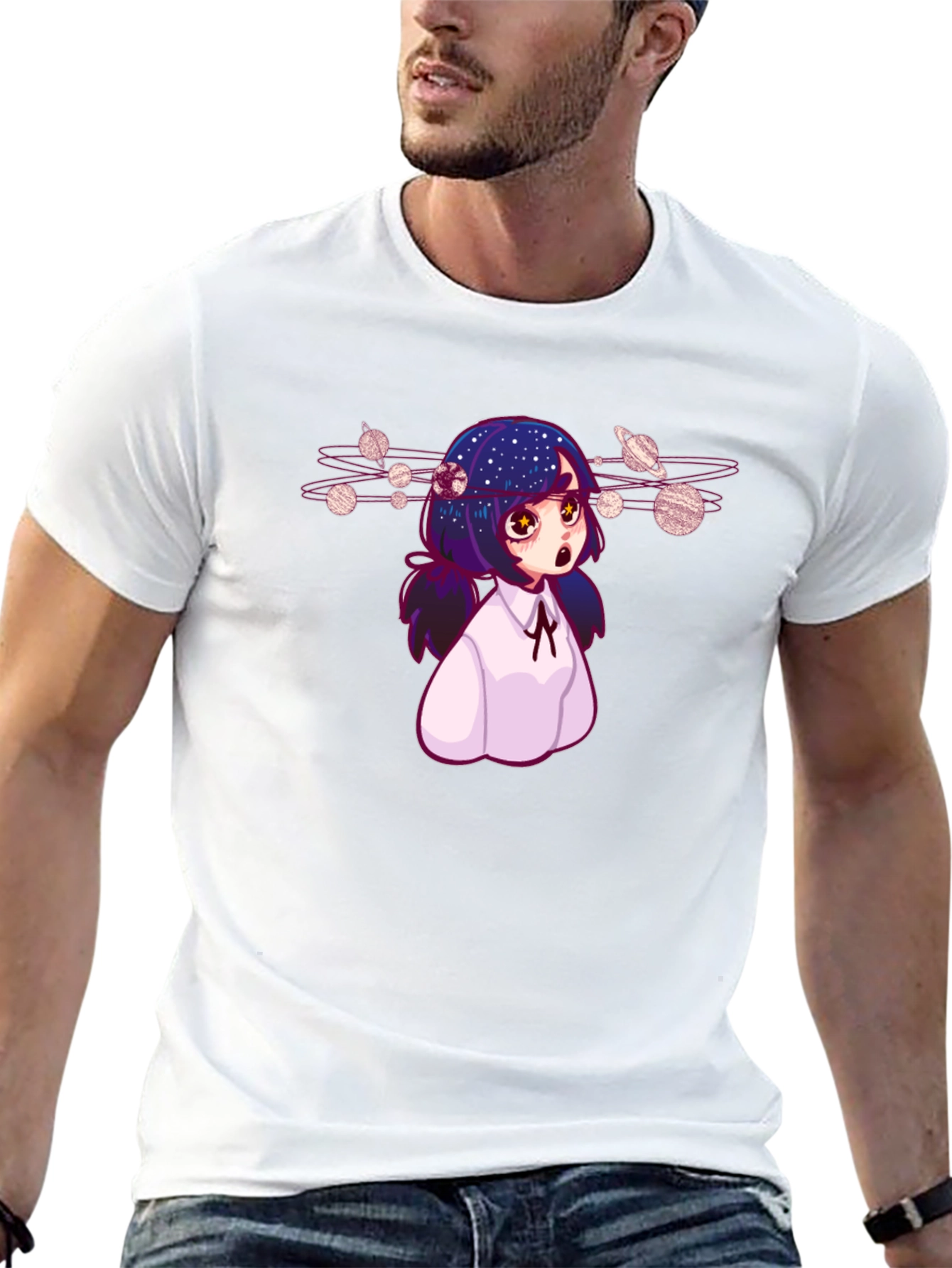 Anime Girl Planetarium T-Shirt - Unique Graphic Tee