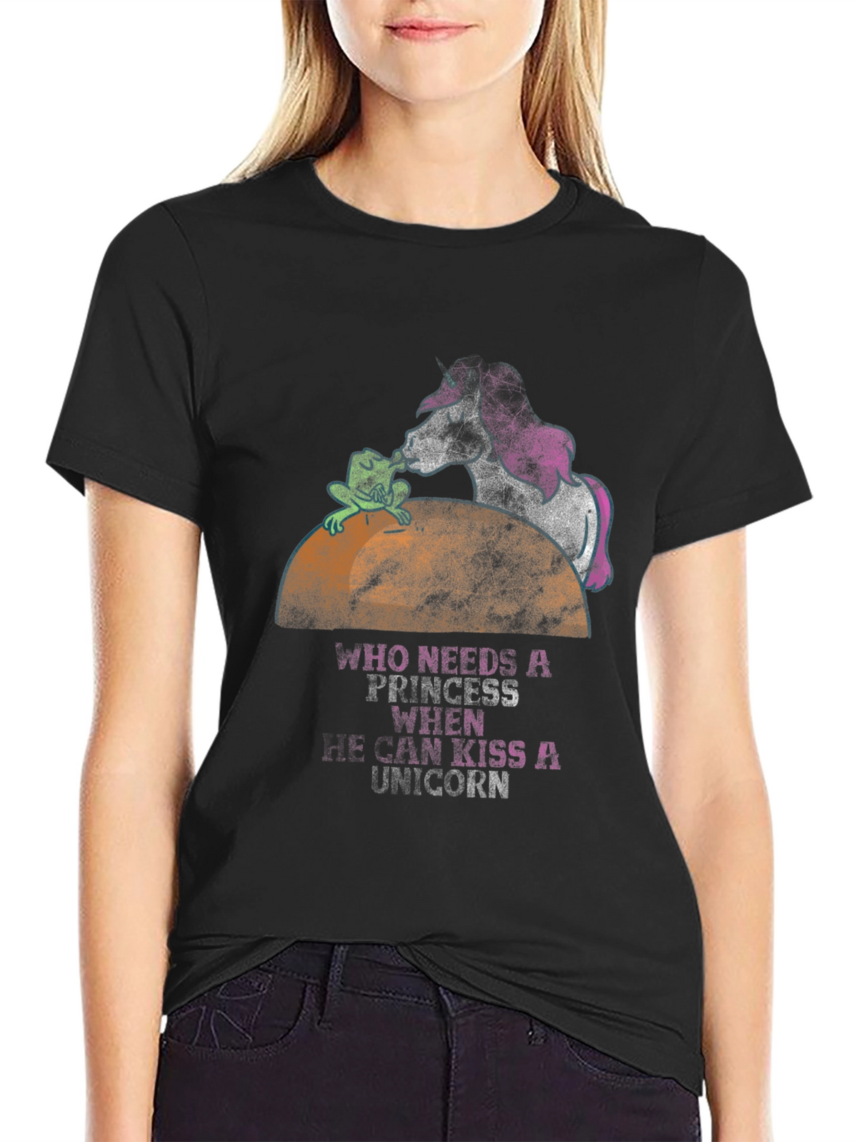 Frog Kissing Unicorn Graphic Tee