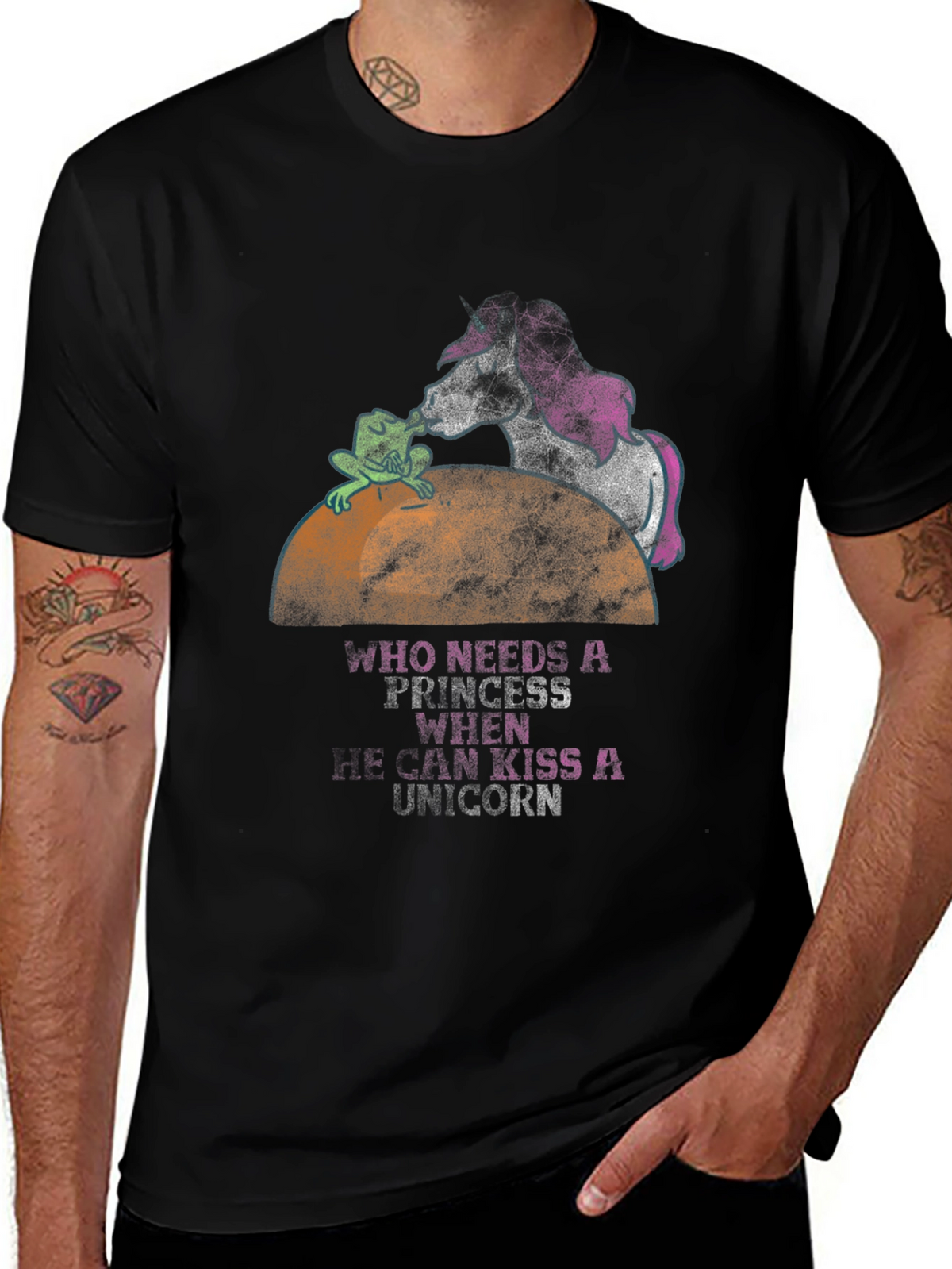 Frog Kissing Unicorn Graphic Tee