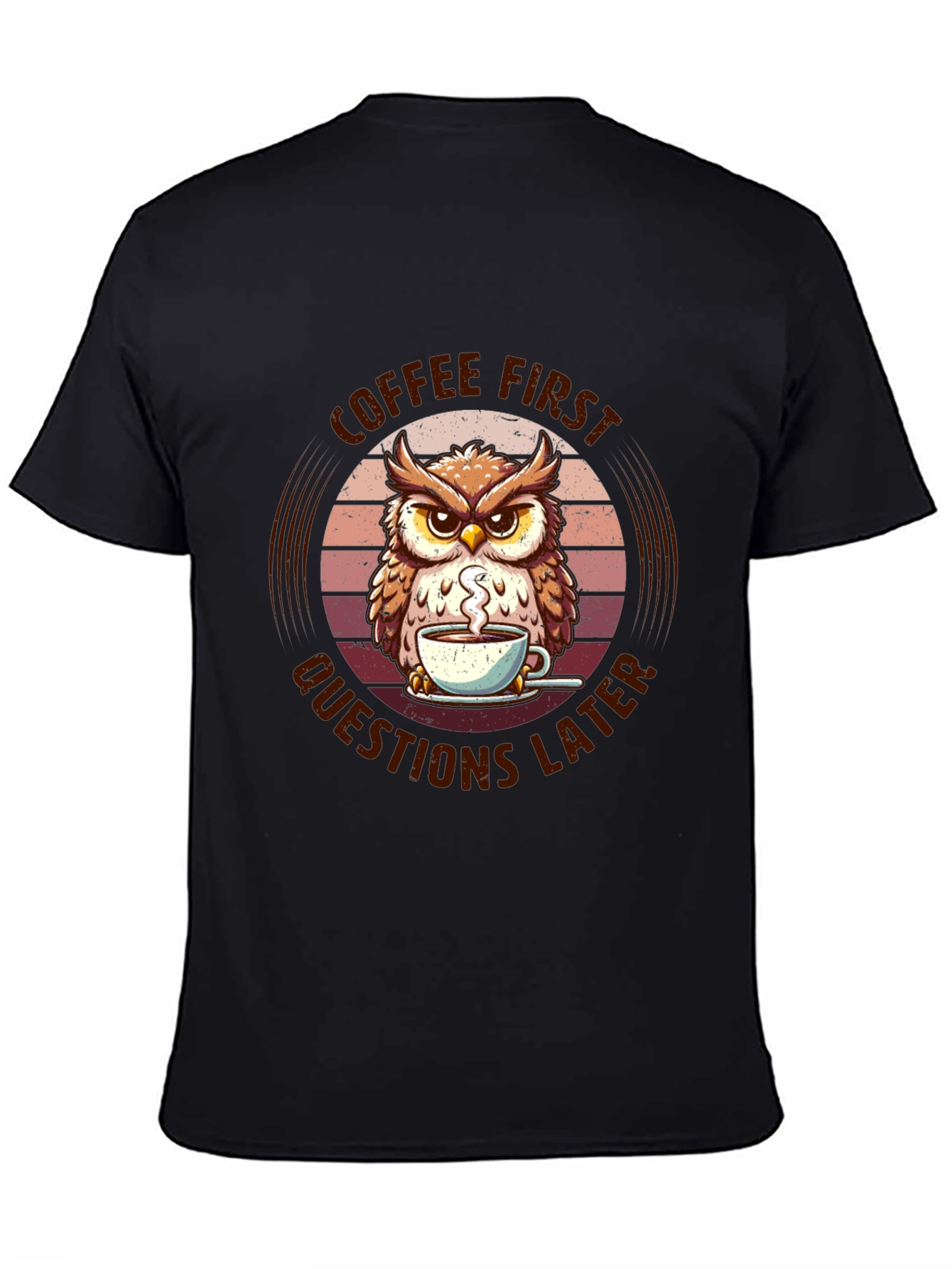 Coffee First Owl T-Shirt - Unisex Graphic Tee