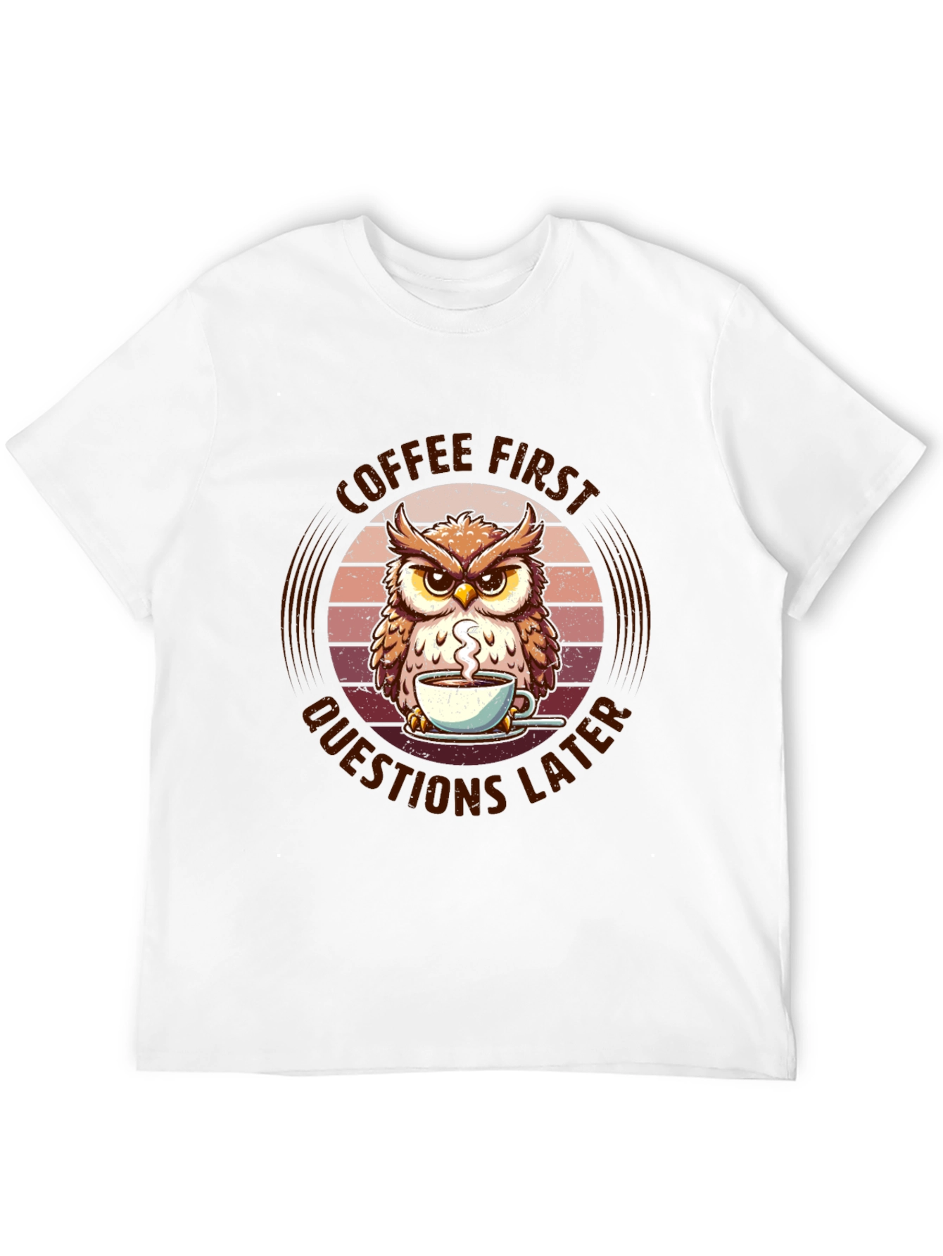 Coffee First Owl T-Shirt - Unisex Graphic Tee