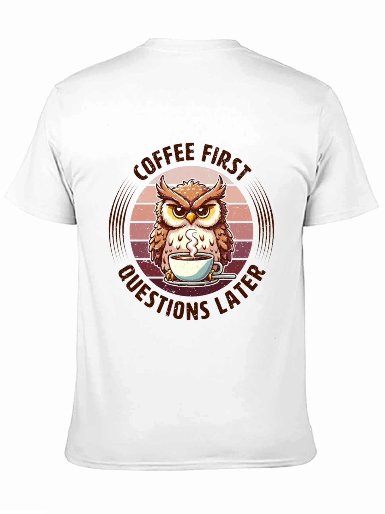 Coffee First Owl T-Shirt - Unisex Graphic Tee