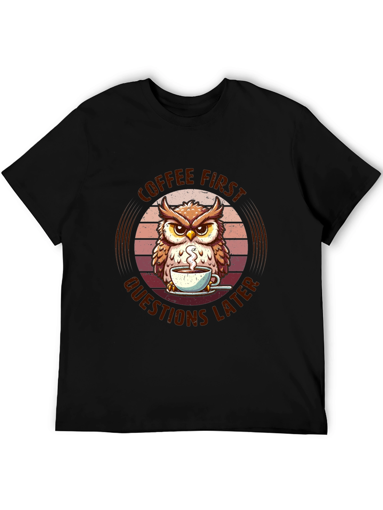 Coffee First Owl T-Shirt - Unisex Graphic Tee