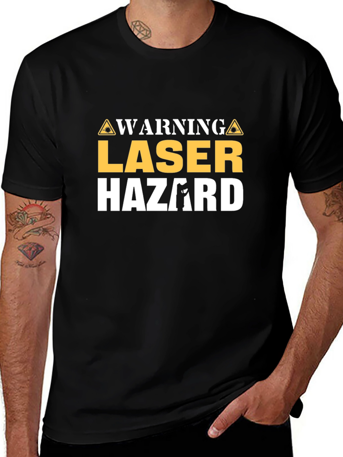 Laser Hazard Warning Graphic T-Shirt
