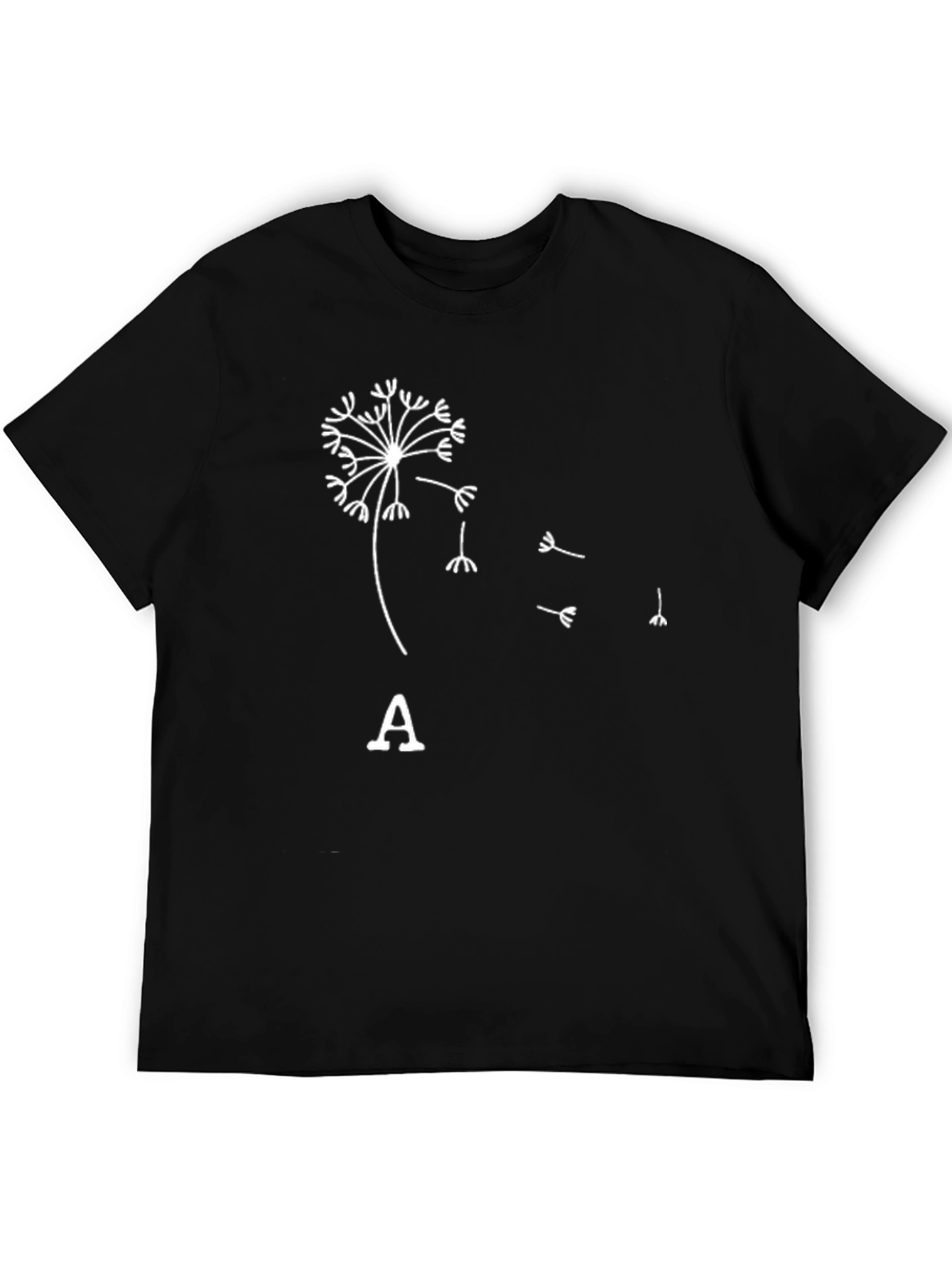 Dandelion A Initial Black T-Shirt