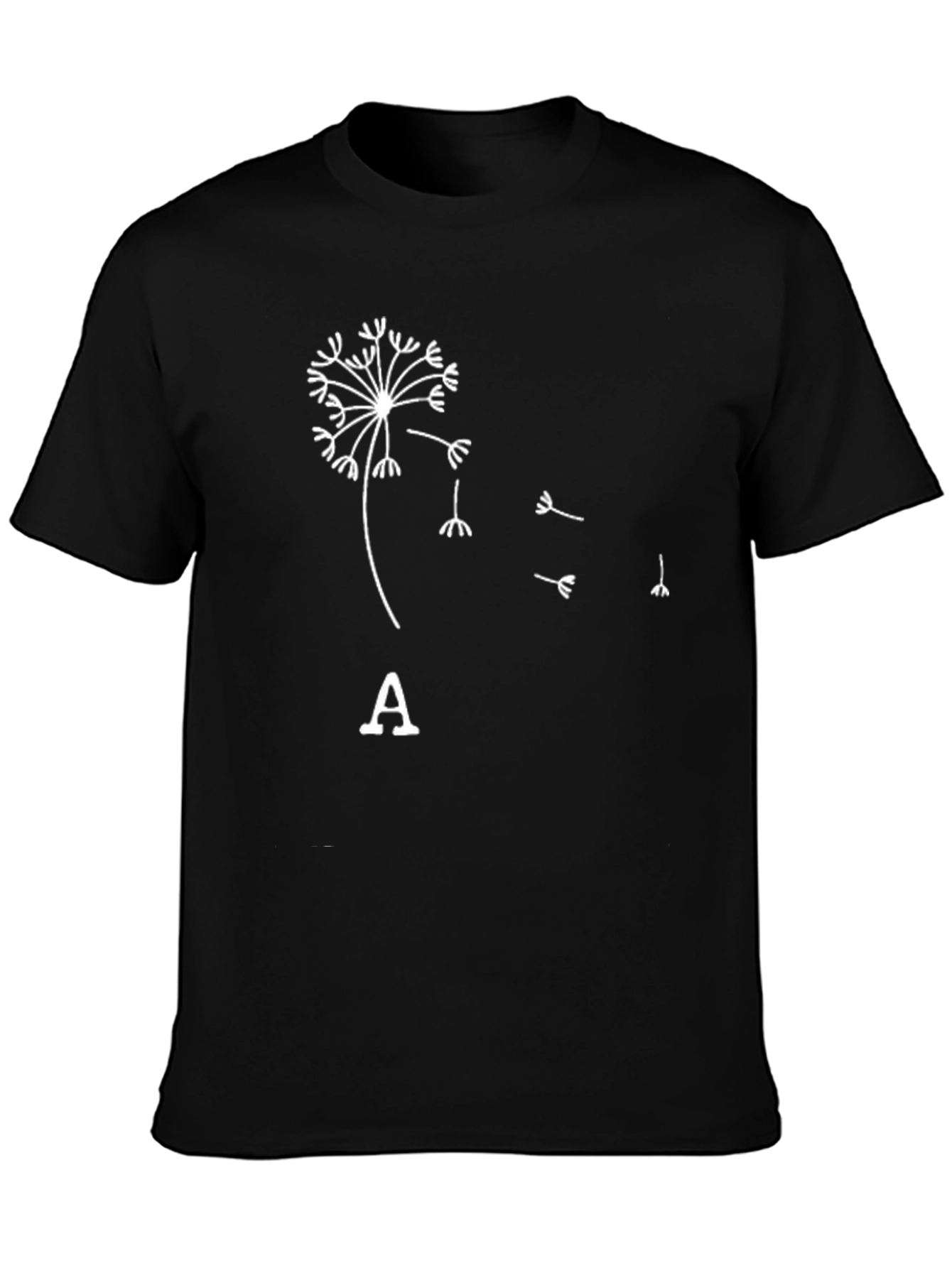 Dandelion A Initial Black T-Shirt