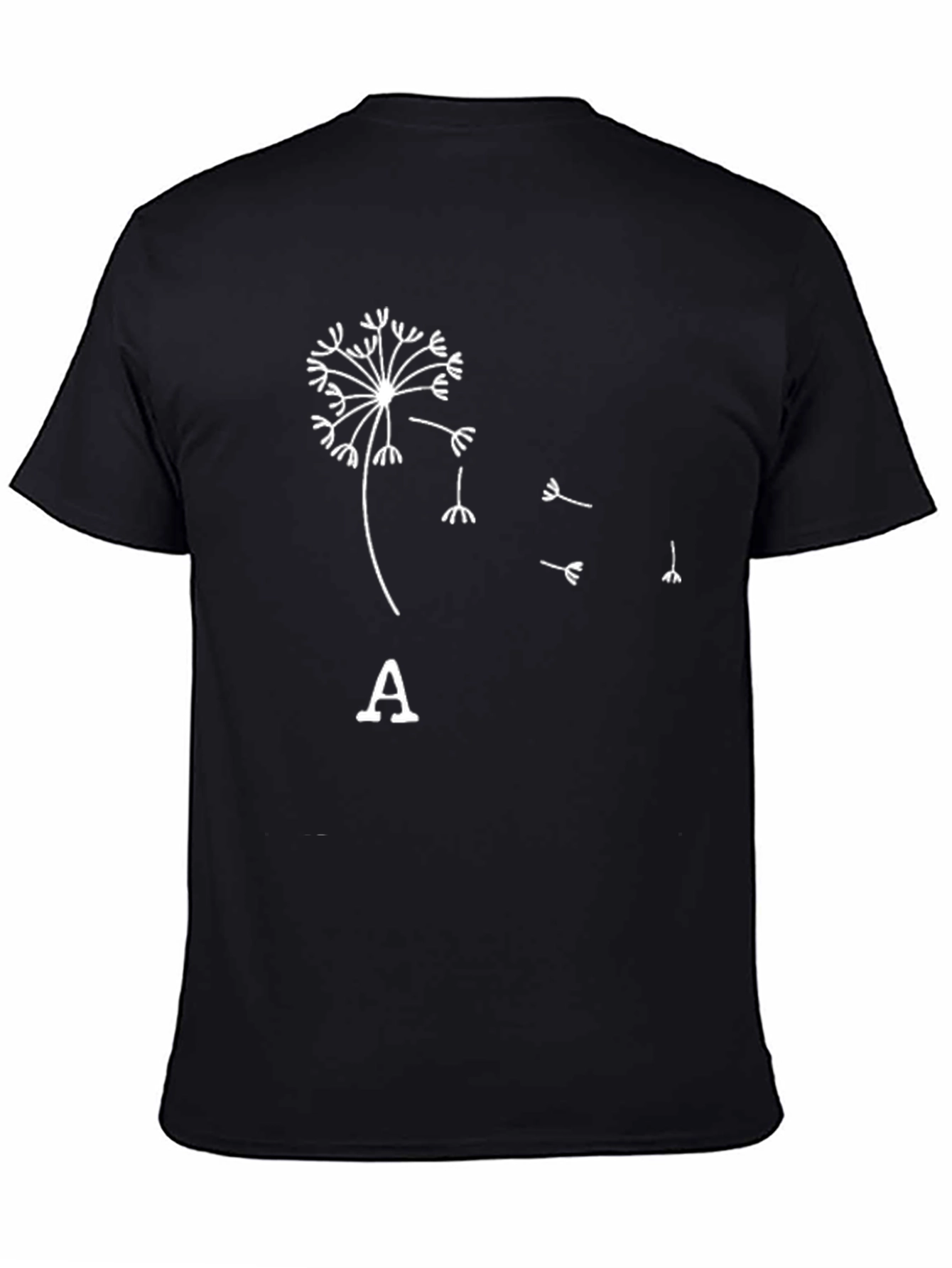 Dandelion A Initial Black T-Shirt