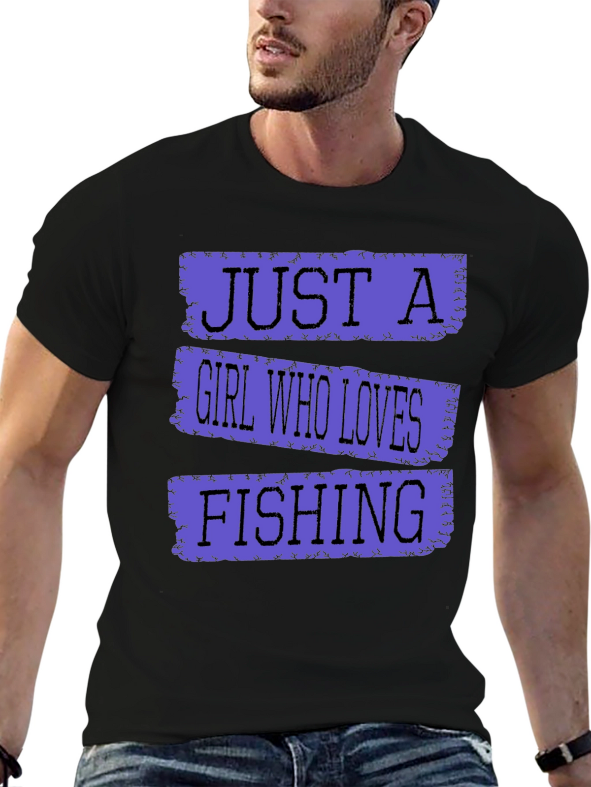 Just A Girl Who Loves Fishing Graphic T-Shirt