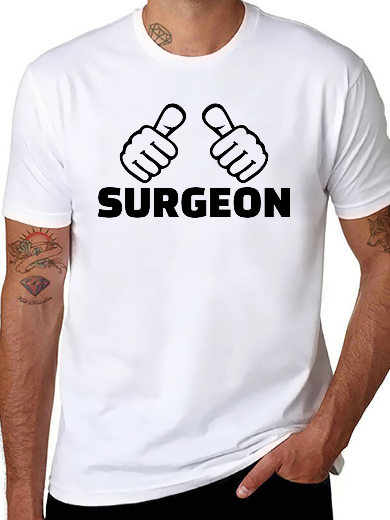 Surgeon Thumbs Up Graphic Black T-Shirt