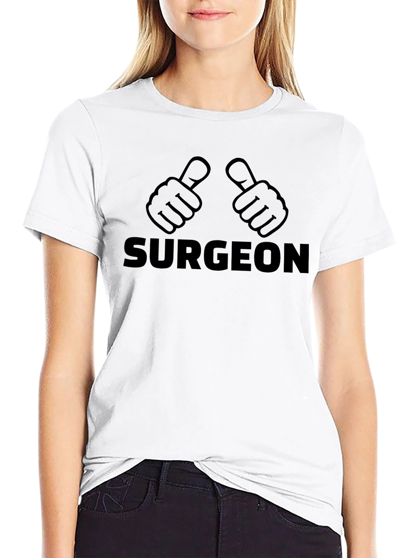 Surgeon Thumbs Up Graphic Black T-Shirt