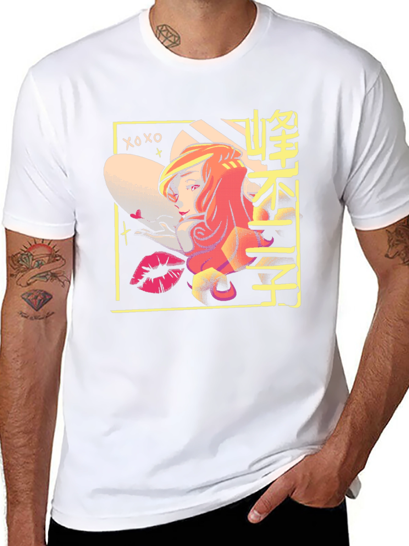 Retro Anime T-Shirt - Black Cotton Graphic Tee