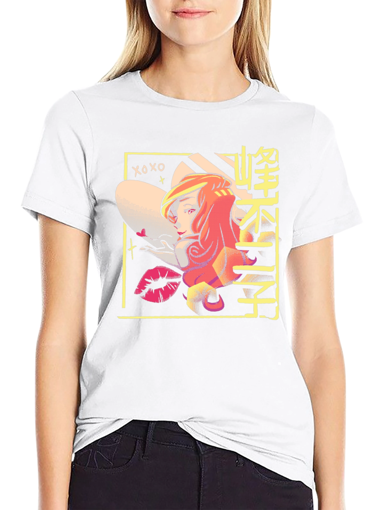 Retro Anime T-Shirt - Black Cotton Graphic Tee