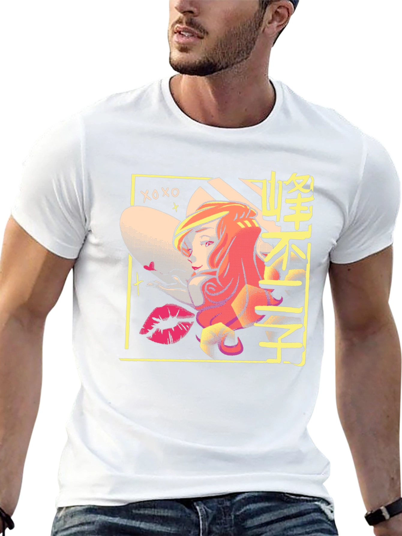 Retro Anime T-Shirt - Black Cotton Graphic Tee