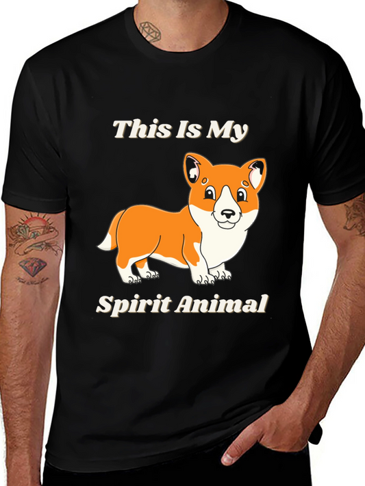 Corgi Spirit Animal Black T-Shirt