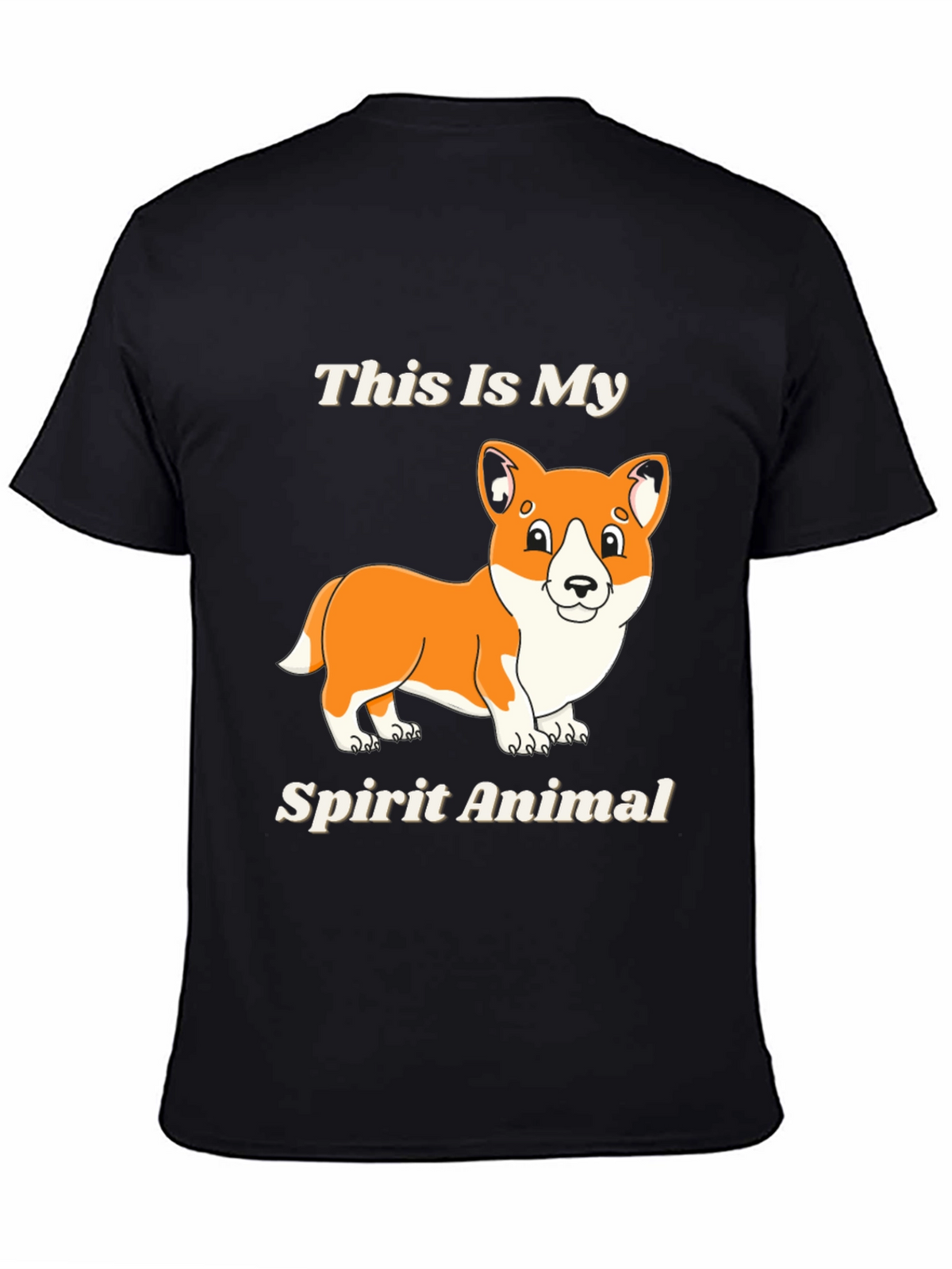 Corgi Spirit Animal Black T-Shirt