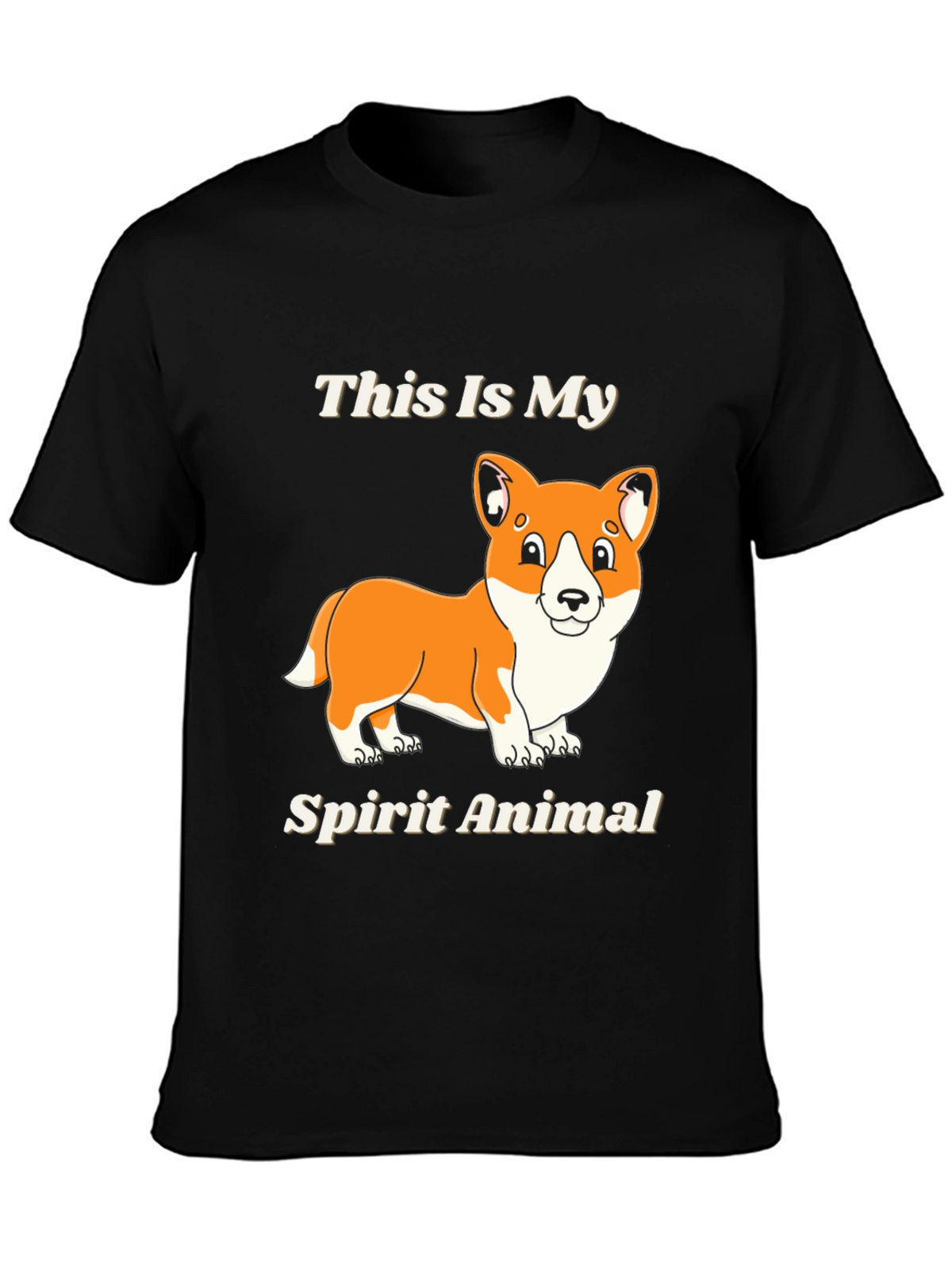 Corgi Spirit Animal Black T-Shirt