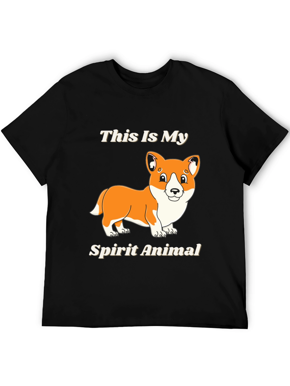 Corgi Spirit Animal Black T-Shirt