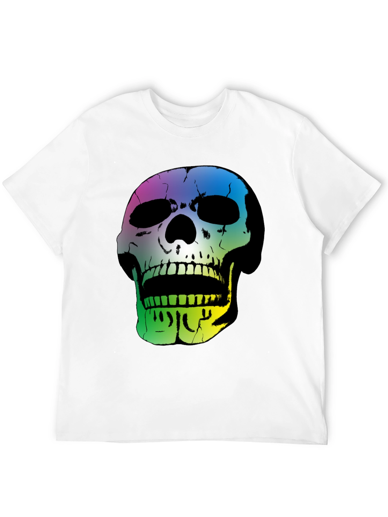 Rainbow Skull Graphic Black T-Shirt