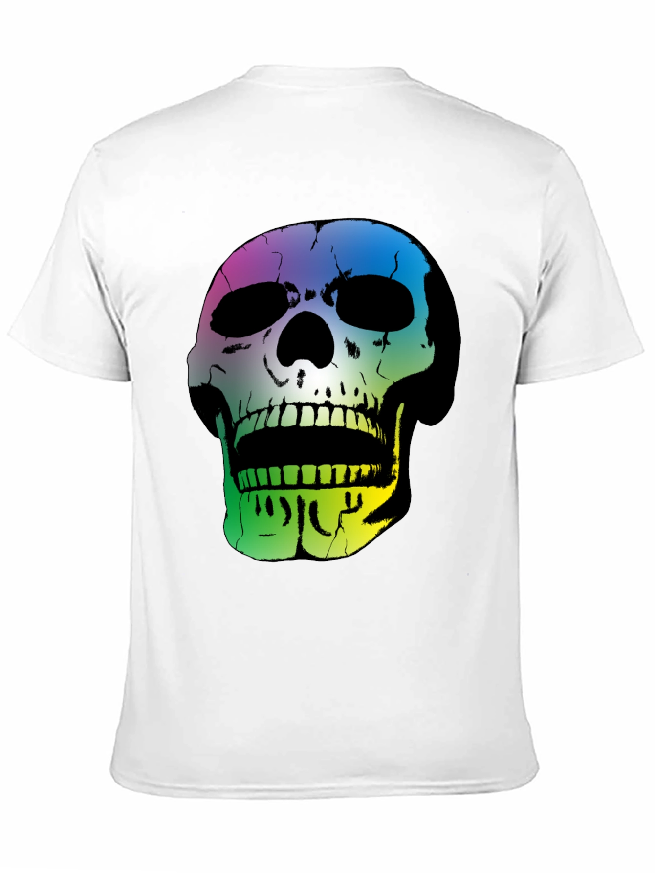 Rainbow Skull Graphic Black T-Shirt