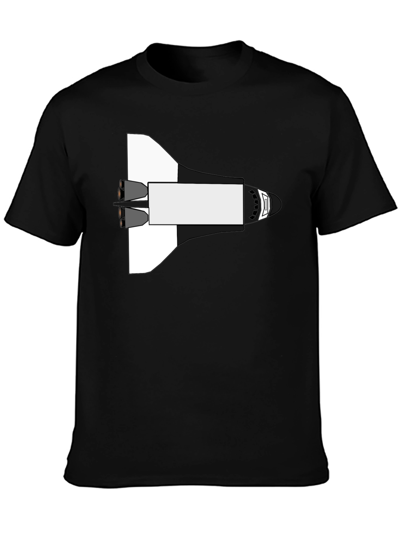 Space Shuttle Graphic Tee - Black Cotton Blend