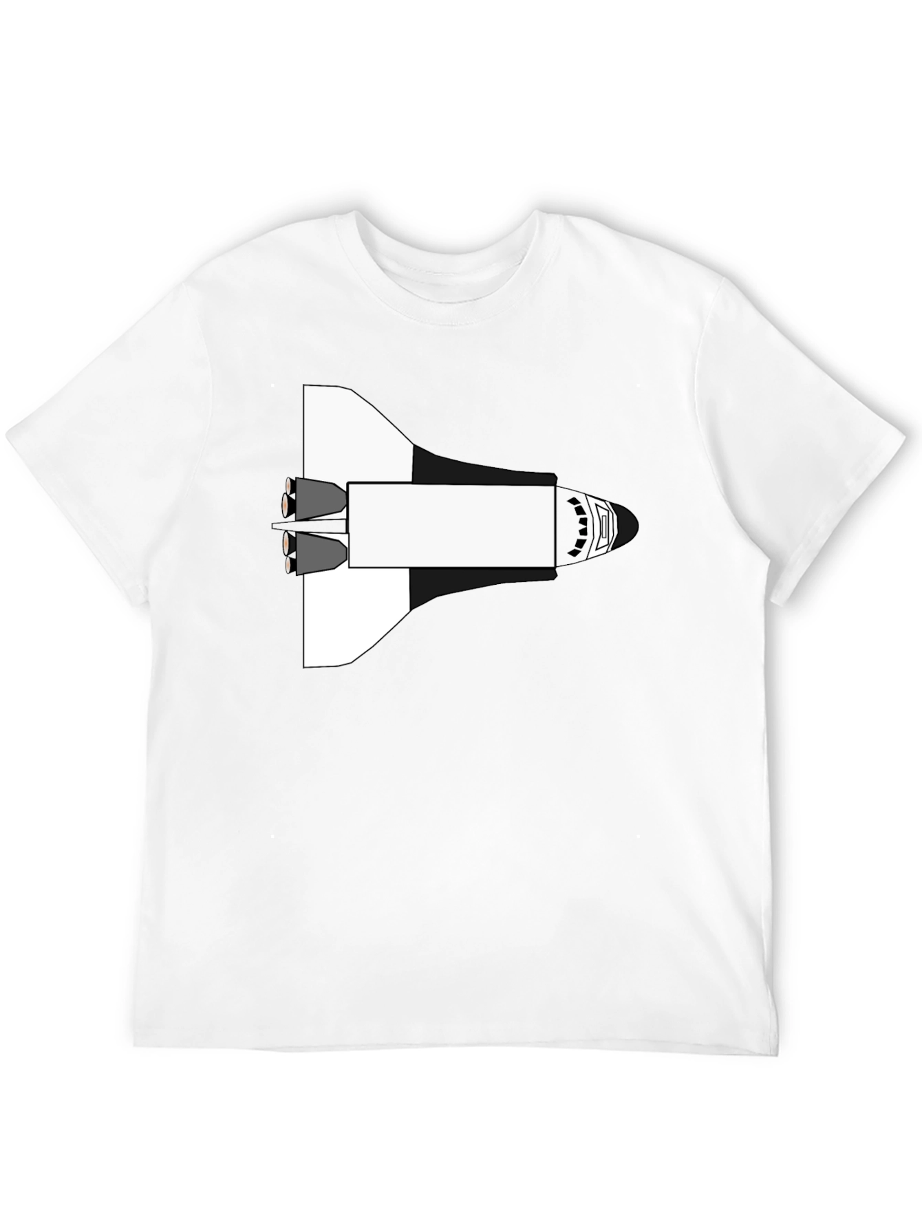 Space Shuttle Graphic Tee - Black Cotton Blend