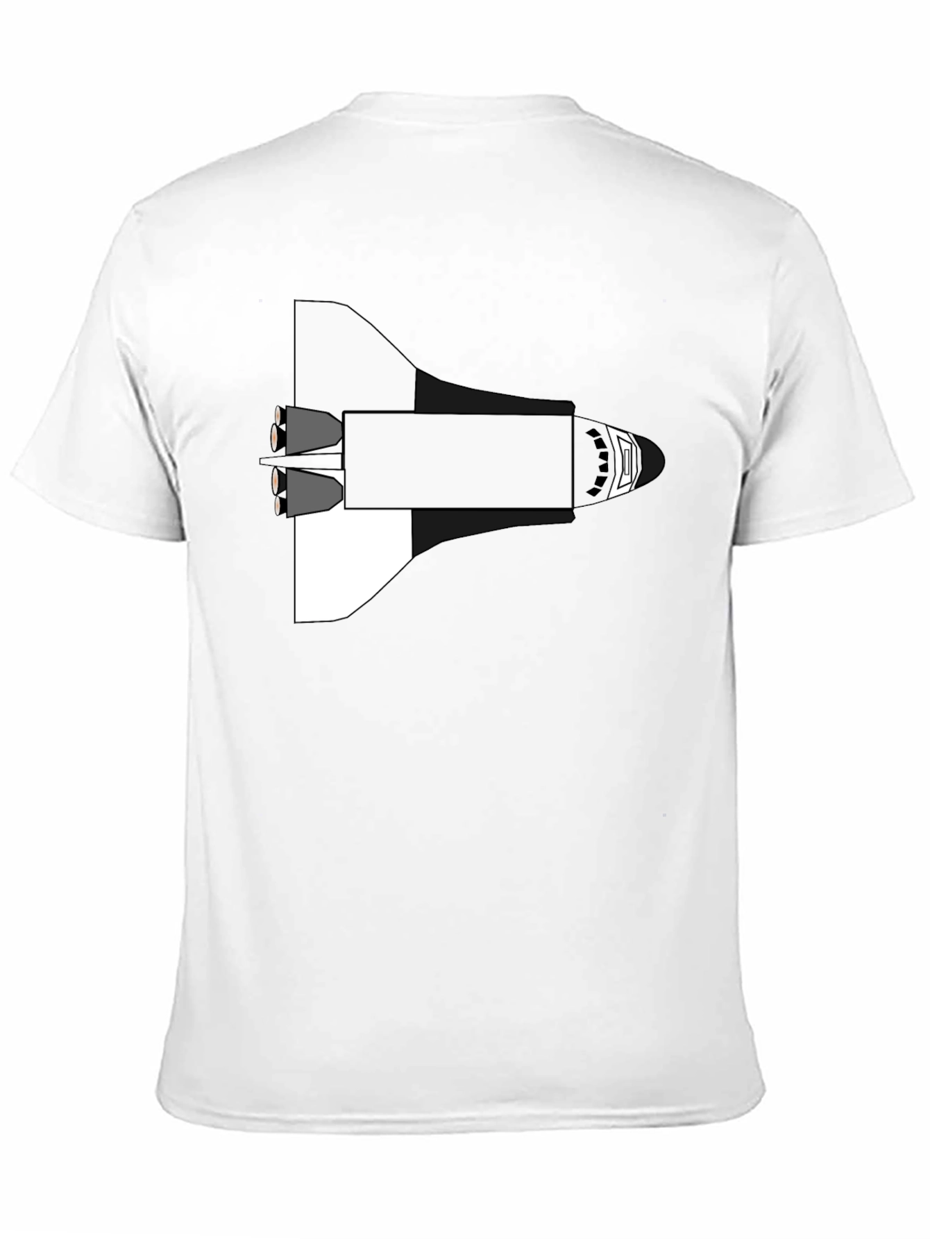 Space Shuttle Graphic Tee - Black Cotton Blend