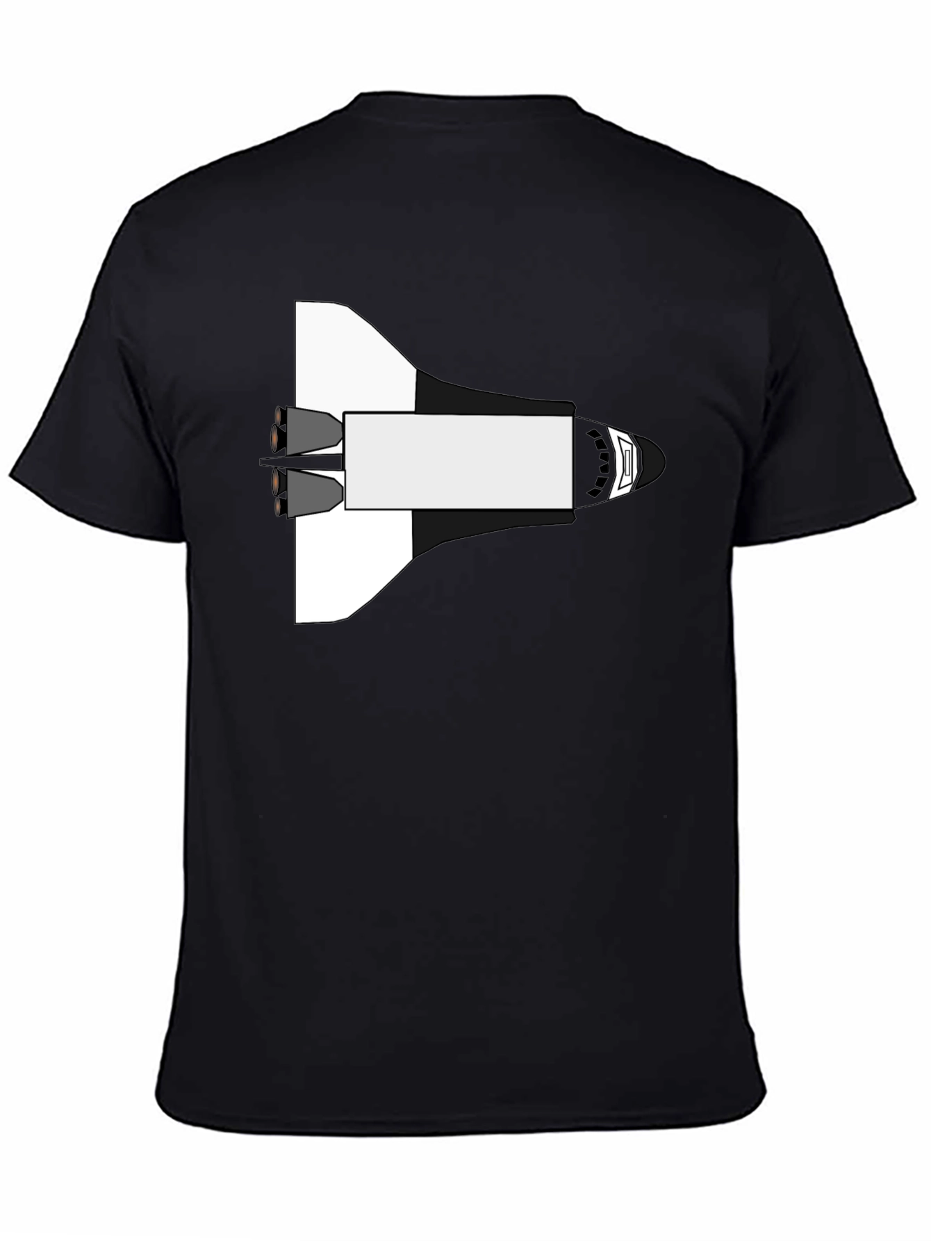 Space Shuttle Graphic Tee - Black Cotton Blend