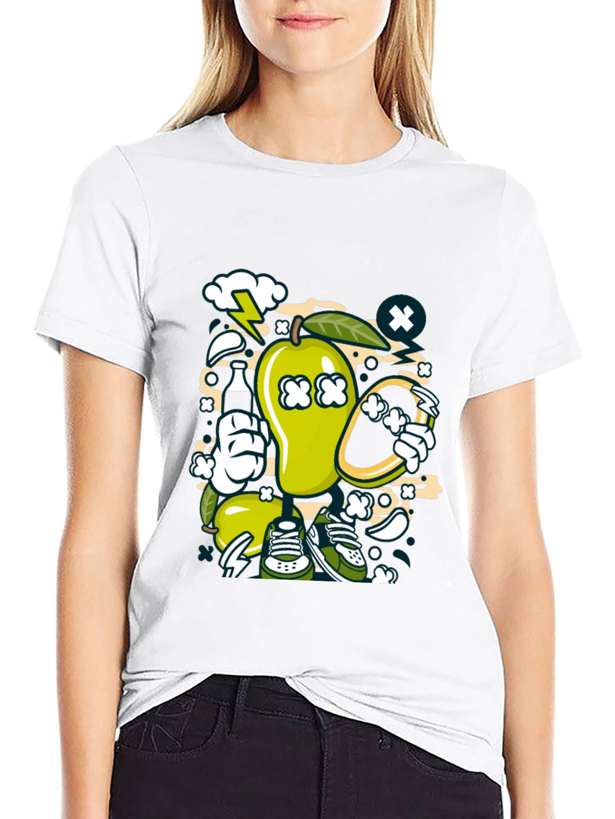 Mango Madness Graphic Tee - Cool Cartoon Style