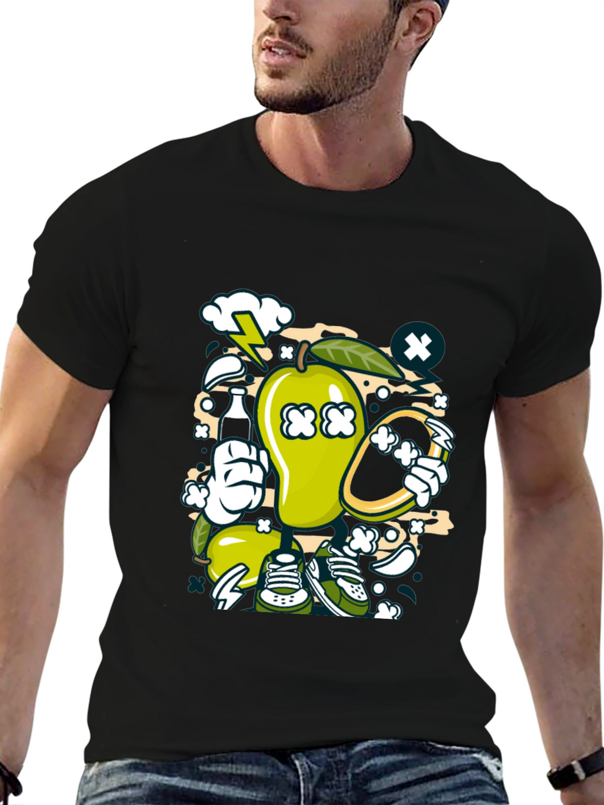 Mango Madness Graphic Tee - Cool Cartoon Style