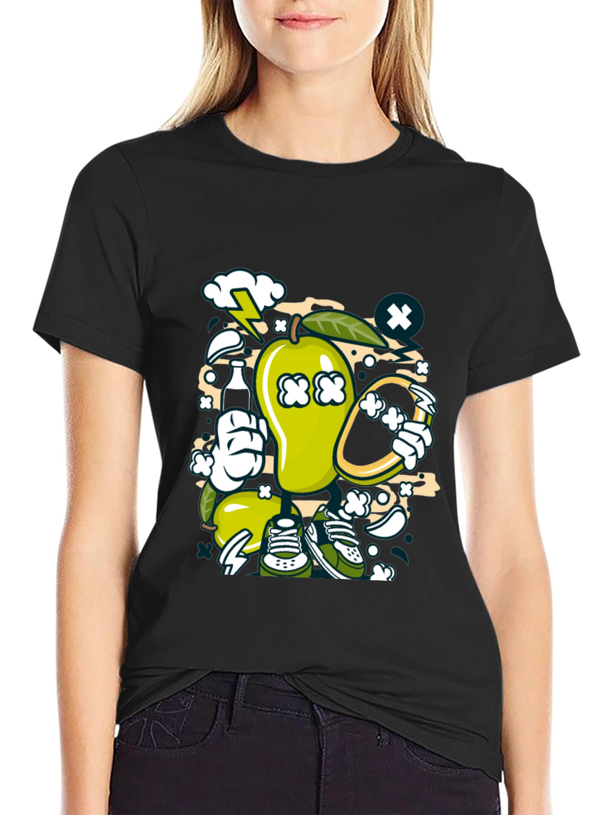 Mango Madness Graphic Tee - Cool Cartoon Style