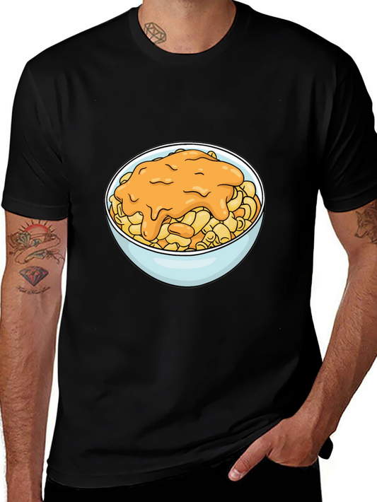 Mac and Cheese Graphic Tee - Black Comfort Fit