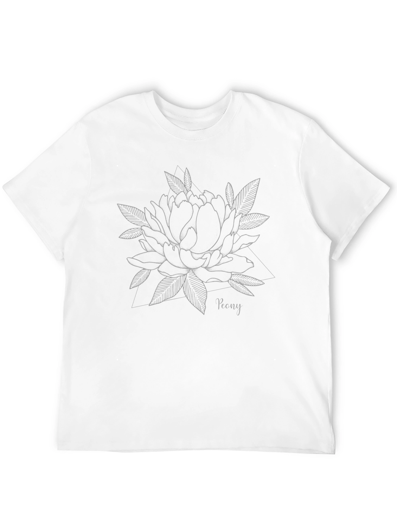 Black T-Shirt with Floral Design