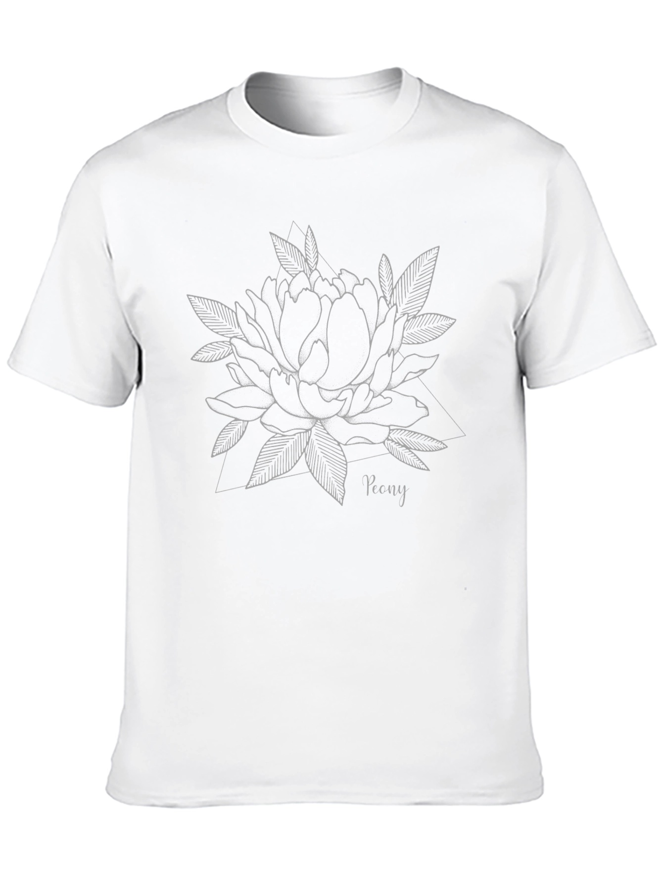 Black T-Shirt with Floral Design