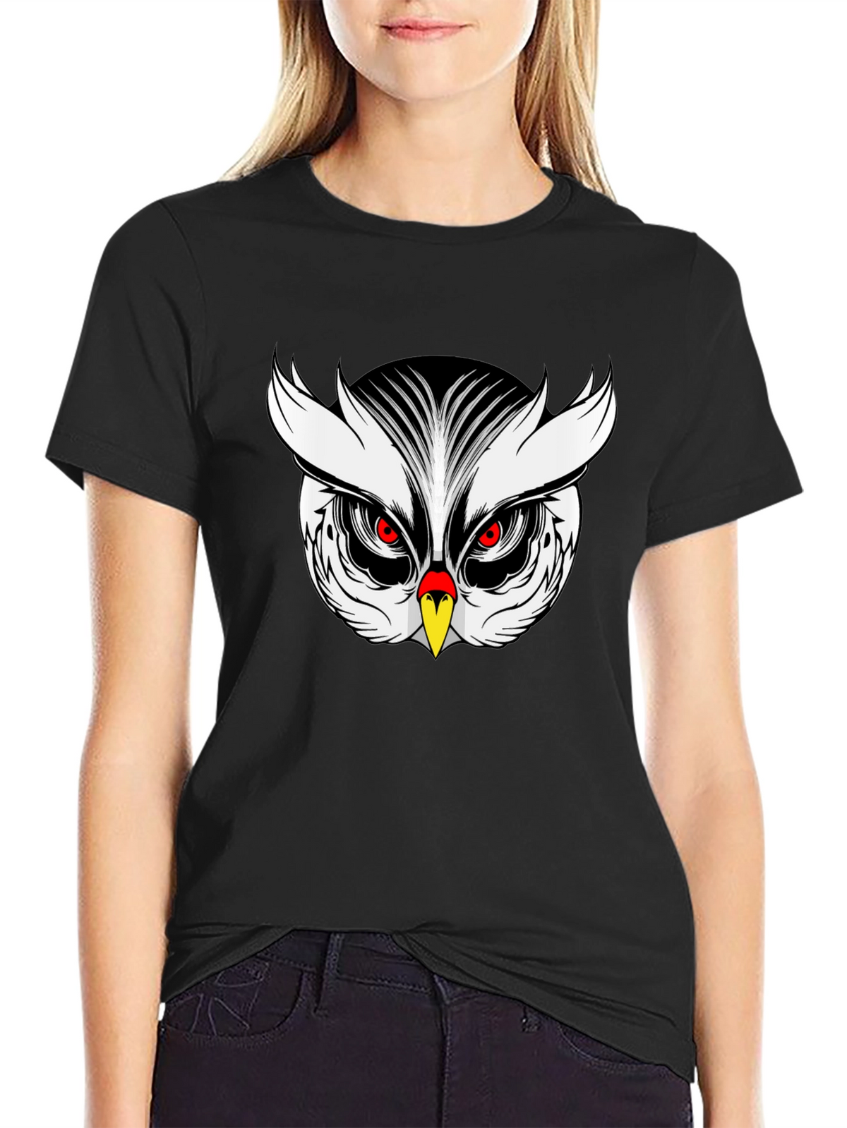 Owl Graphic Black T-Shirt Mens Fashion Tee
