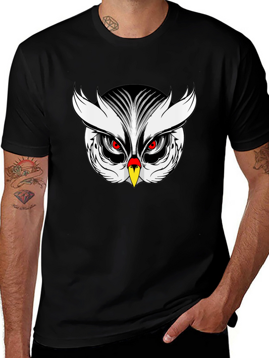 Owl Graphic Black T-Shirt Mens Fashion Tee