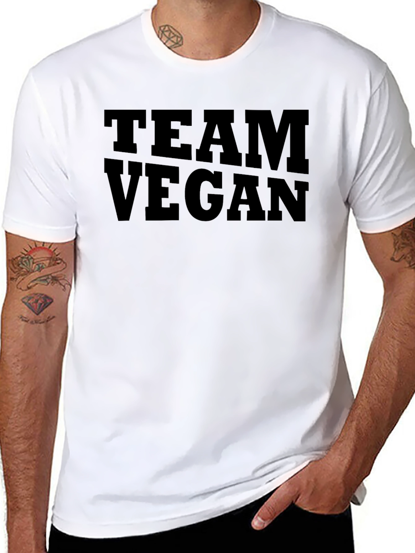 Team Vegan Black Graphic T-Shirt