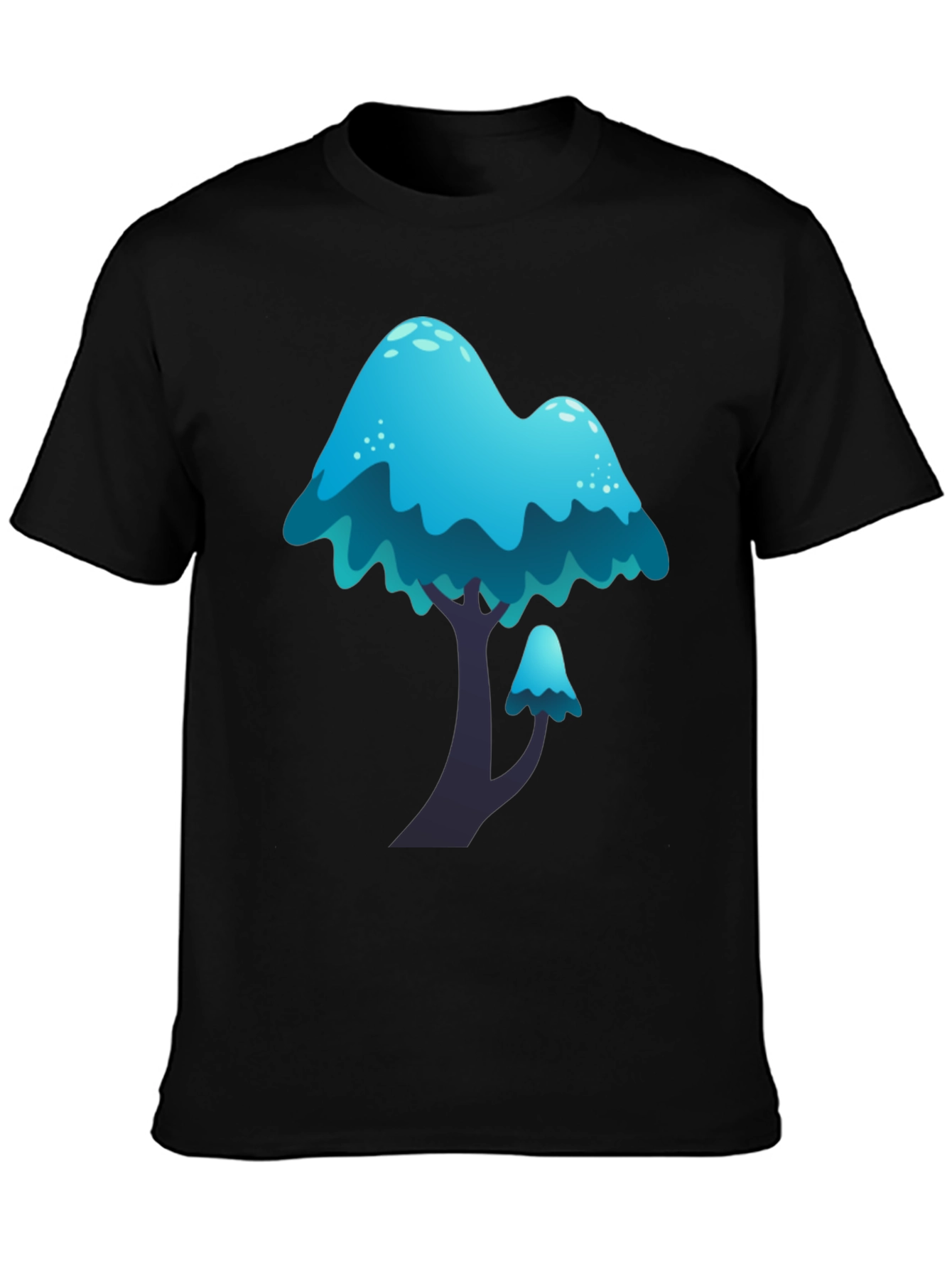 Blue Mushroom Graphic Tee - Funky Casual Wear