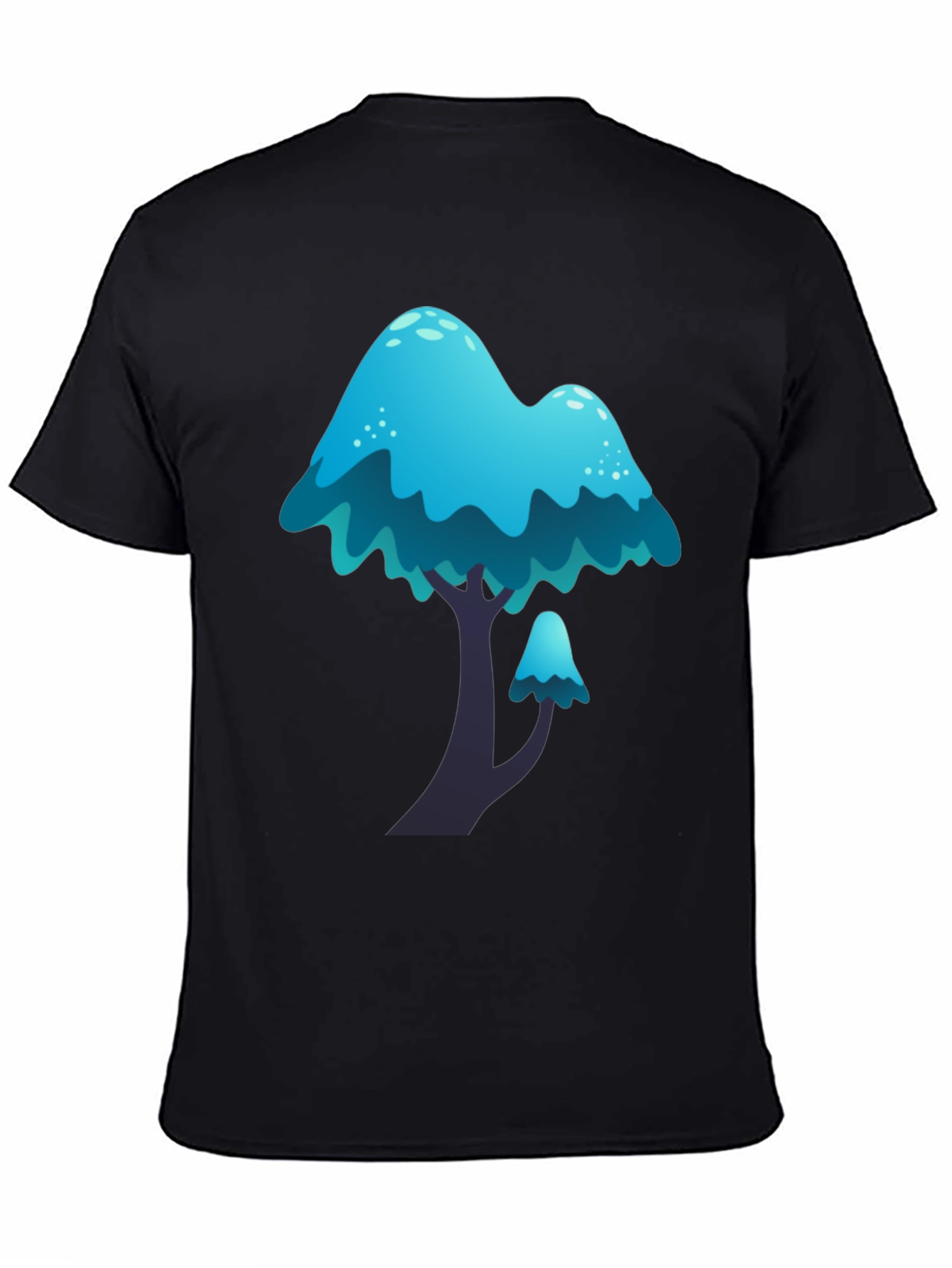 Blue Mushroom Graphic Tee - Funky Casual Wear