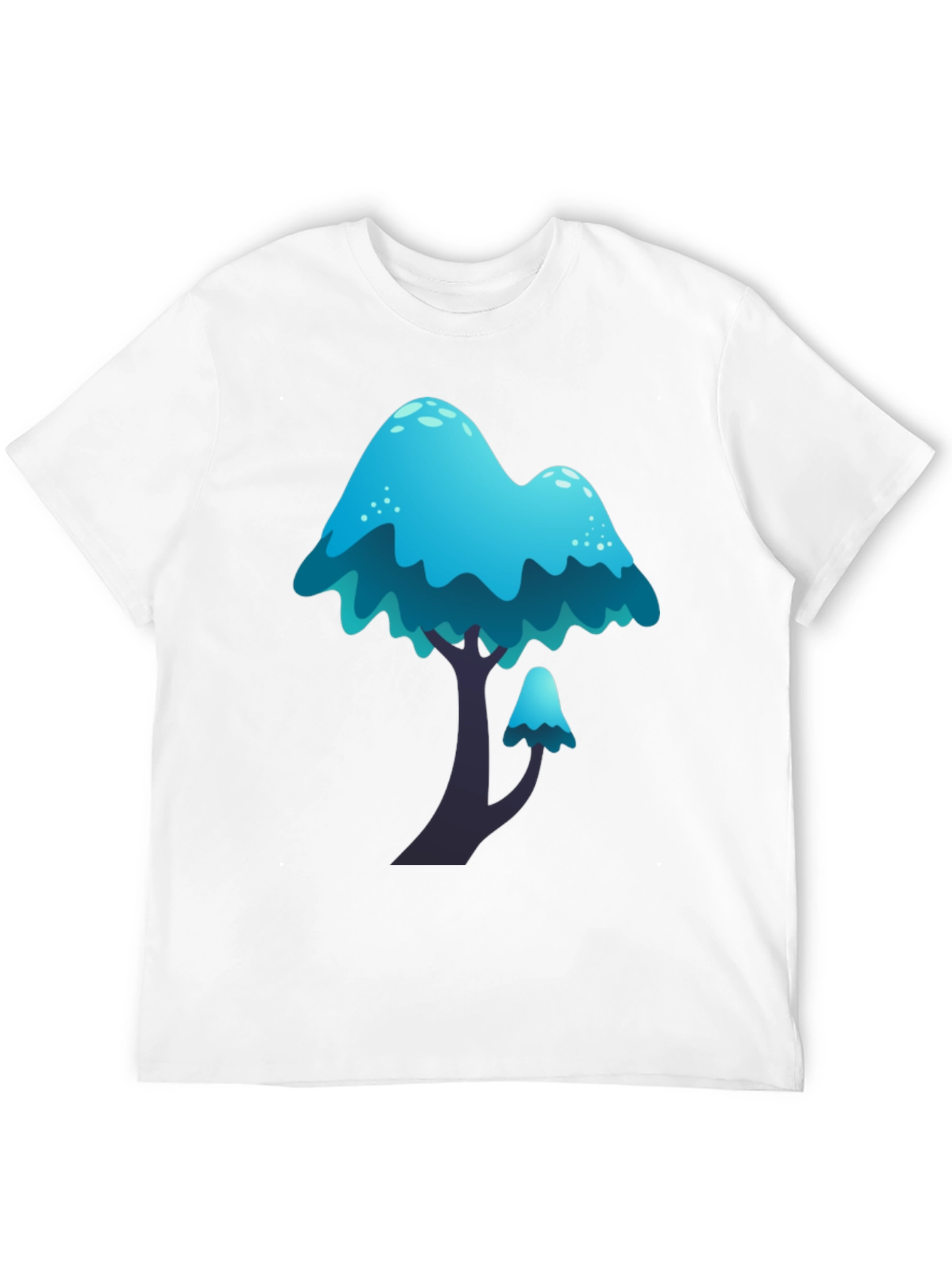 Blue Mushroom Graphic Tee - Funky Casual Wear