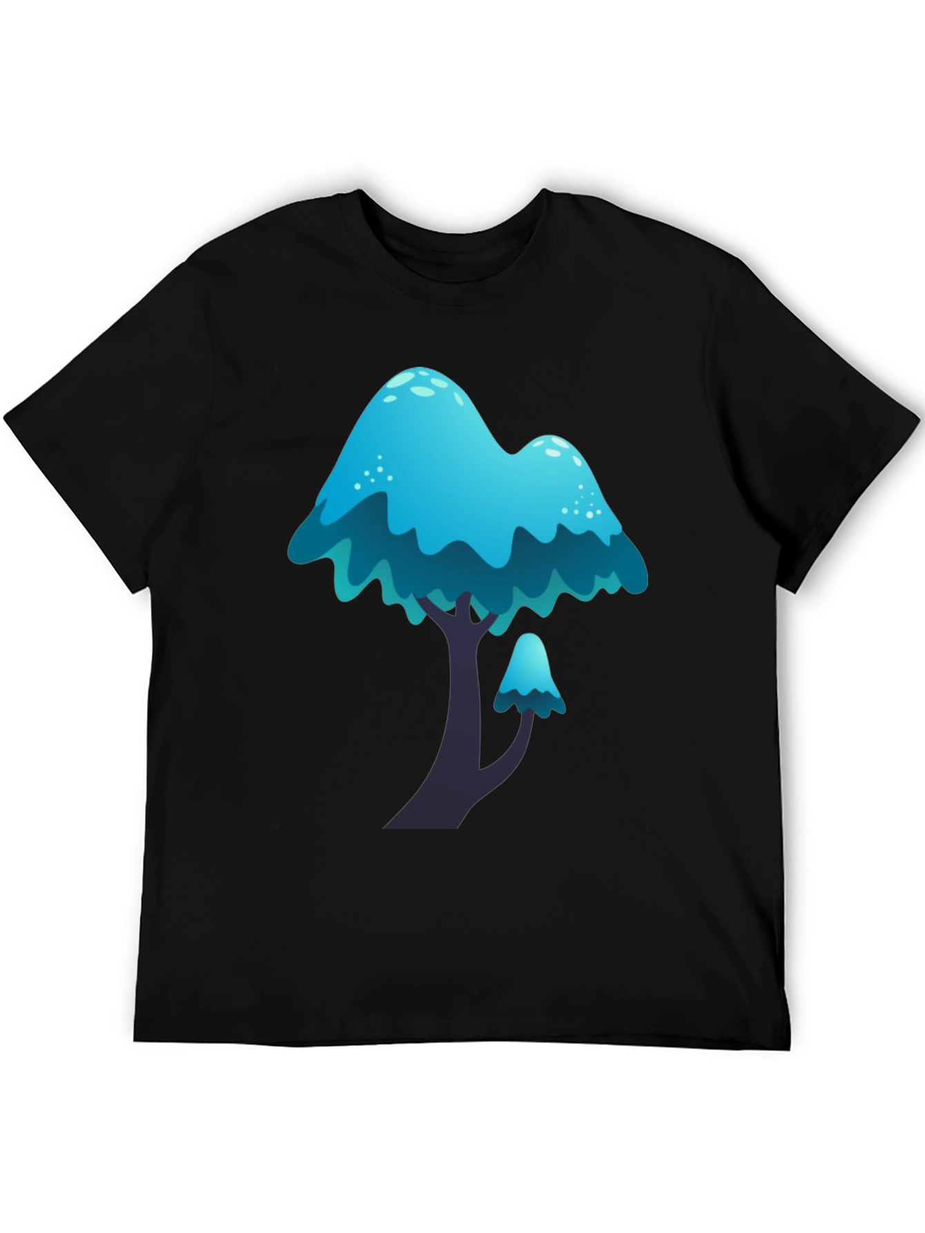 Blue Mushroom Graphic Tee - Funky Casual Wear