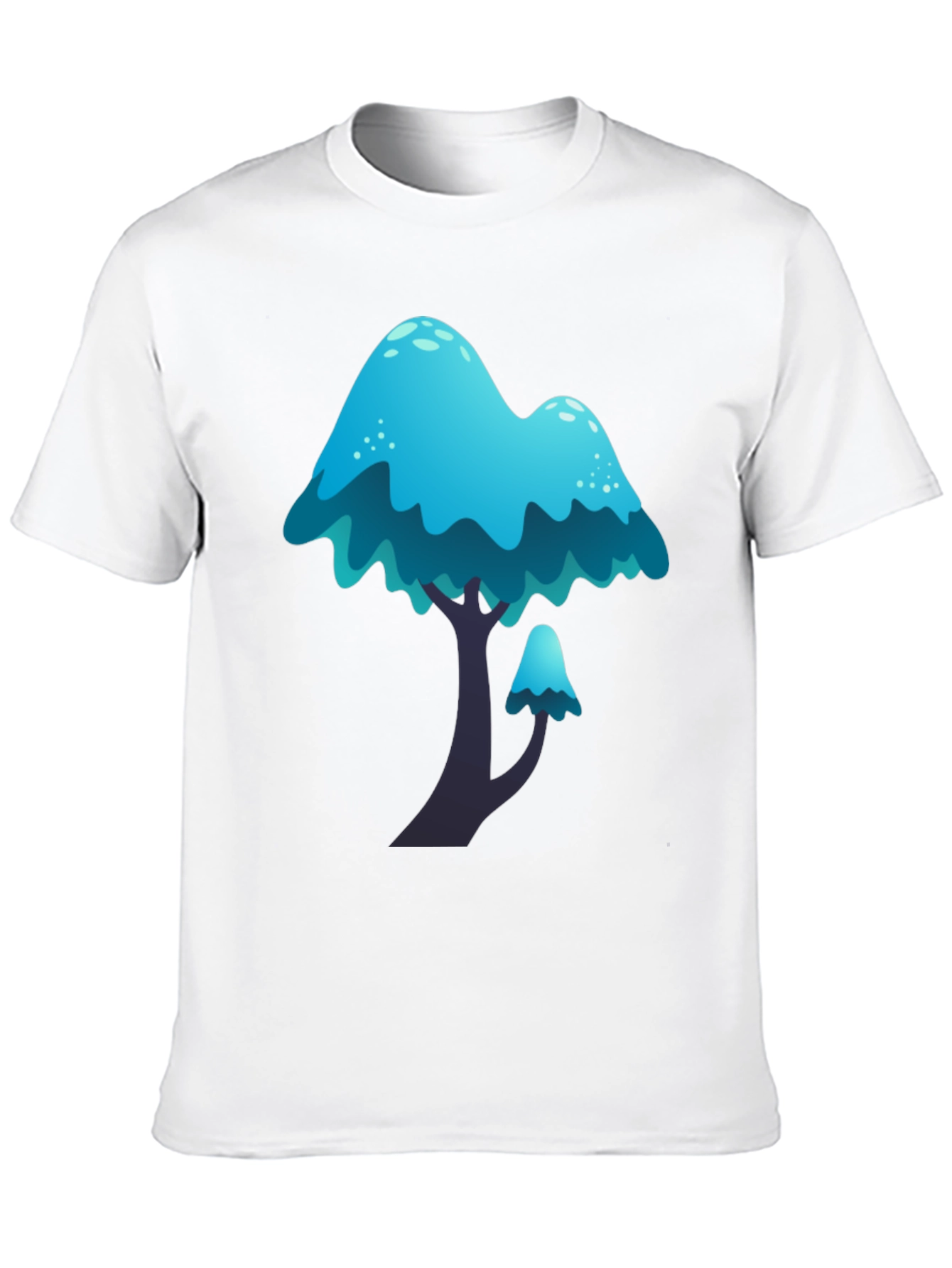 Blue Mushroom Graphic Tee - Funky Casual Wear