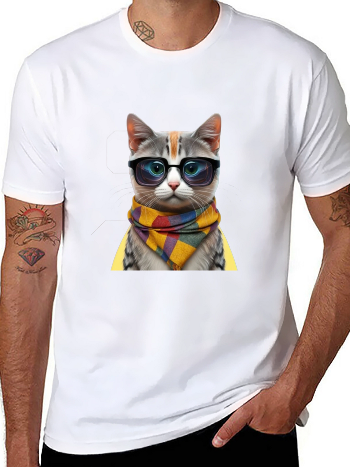 Cool Cat in Glasses T-Shirt - Stylish Animal Tee