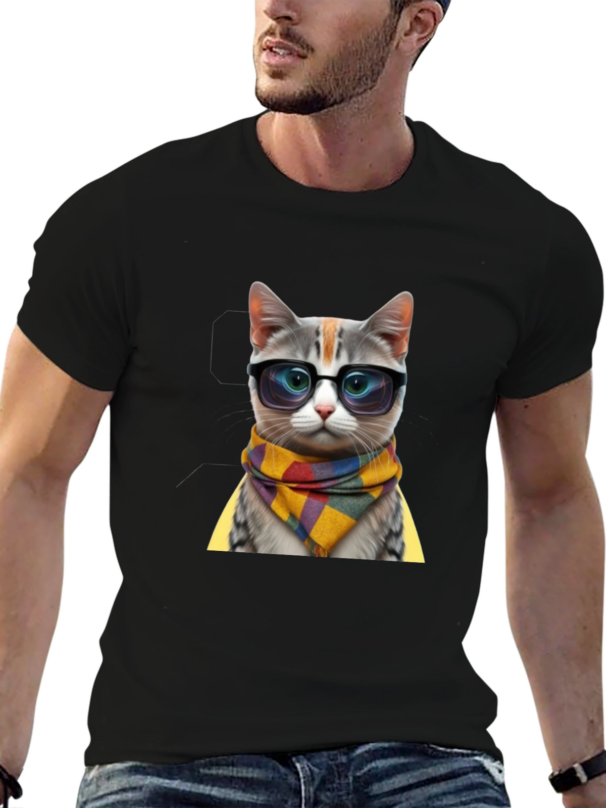 Cool Cat in Glasses T-Shirt - Stylish Animal Tee