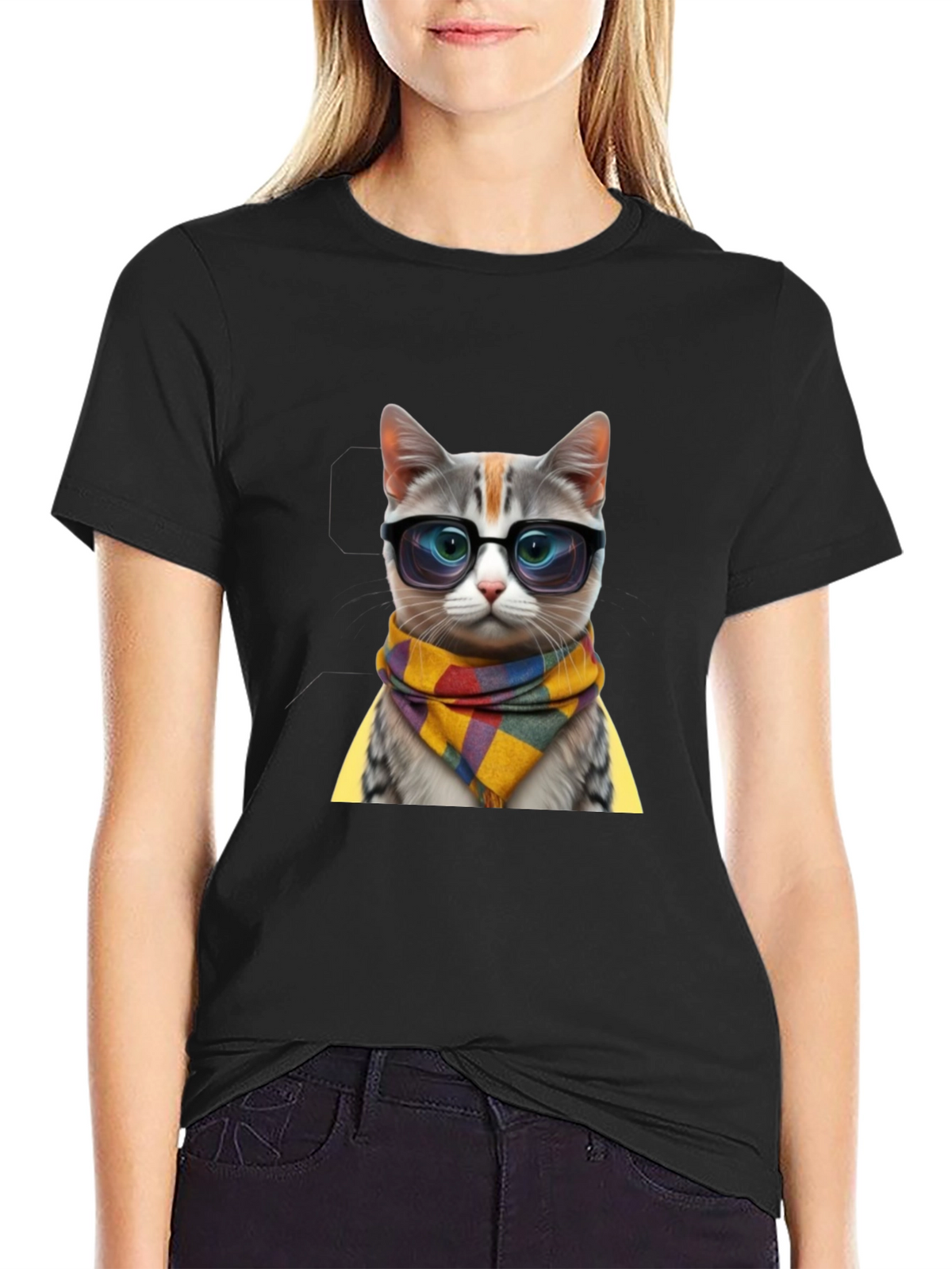 Cool Cat in Glasses T-Shirt - Stylish Animal Tee