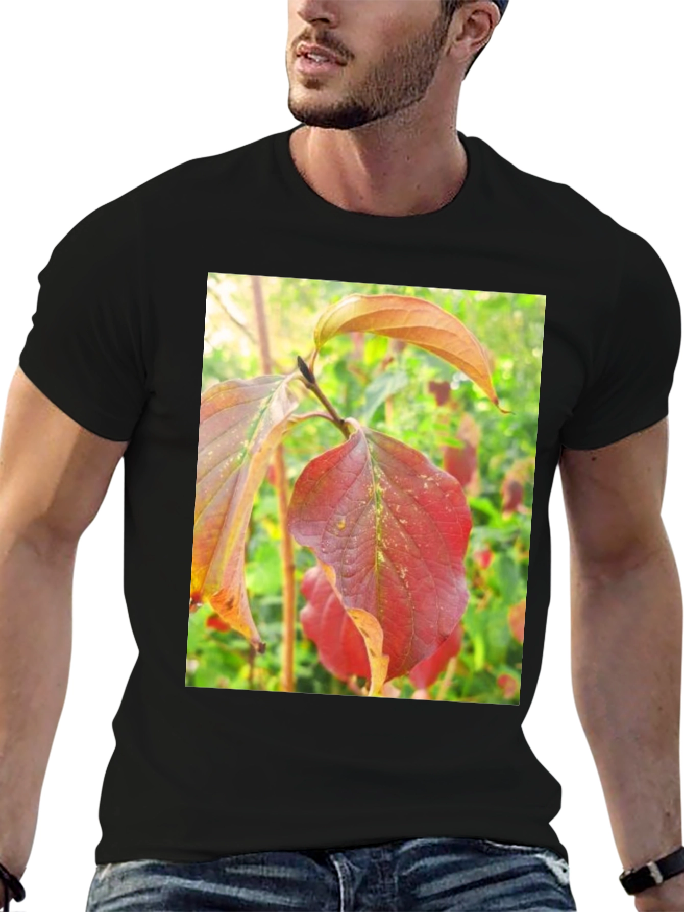 Autumn Leaves Graphic Tee - Nature Inspired Design